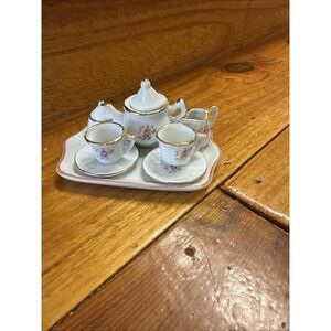 VTG Micro Tea Set Andrea By Sadek Rose Theme Ceramic